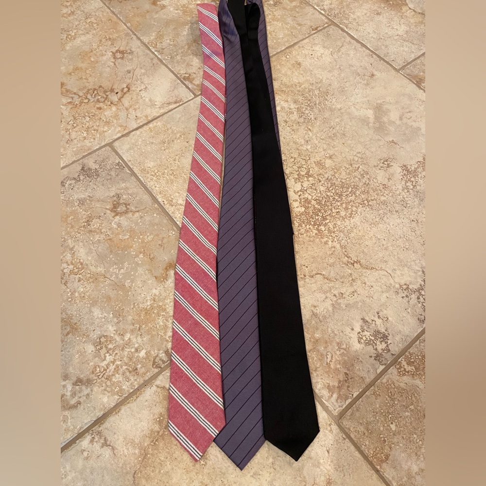 Set of 3 Black, Pink and Purple Tie